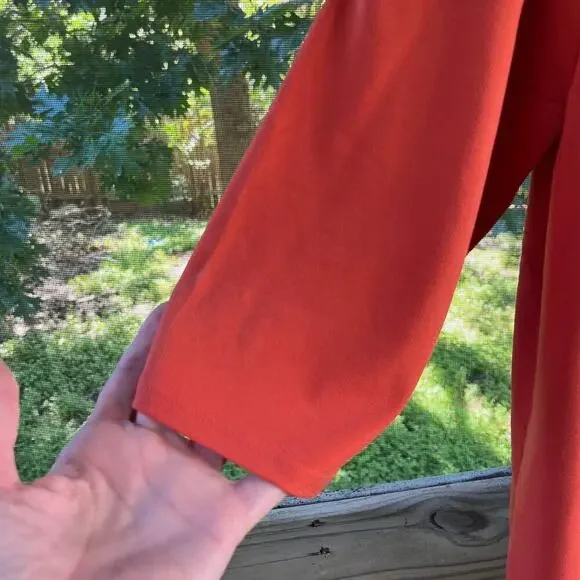 Adrianna Papell V-Neck Open String Sleeve Top Color Chili Size 1X. NEW - Picture 7 of 11